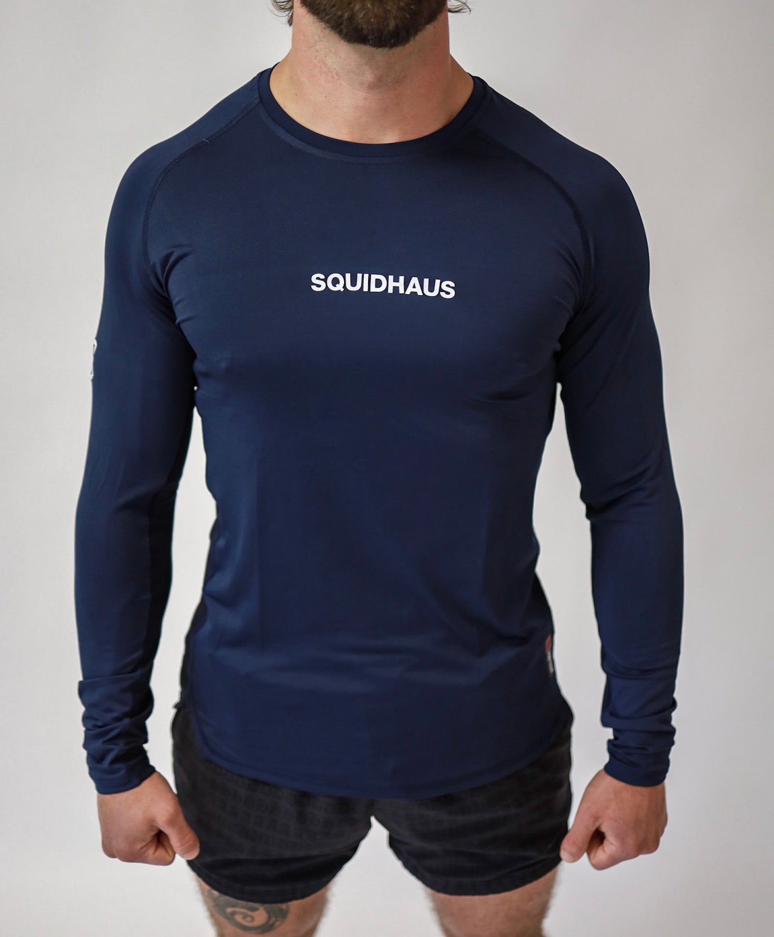 Pro-Tech V1 Athletic Fitted Long Sleeve Tee - Navy