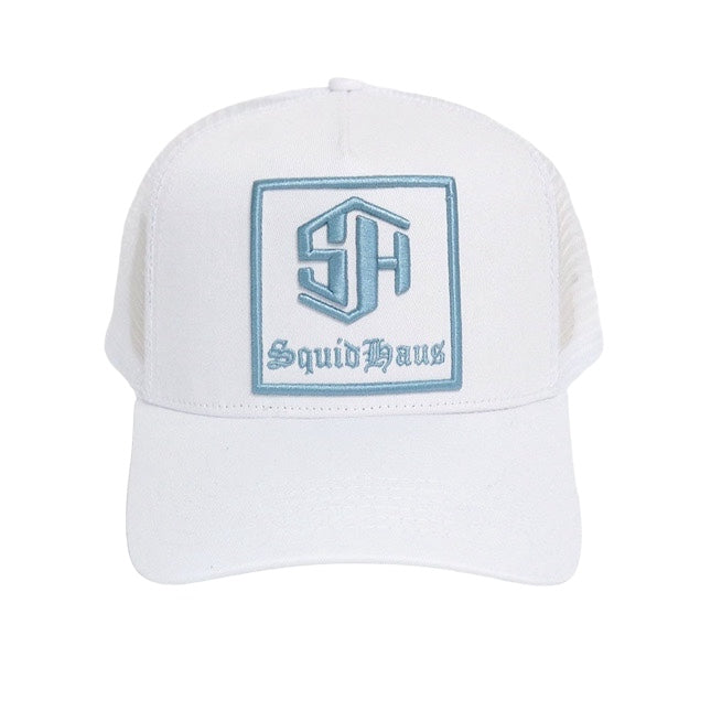 Blue and White SquidHaus Trucker Hat