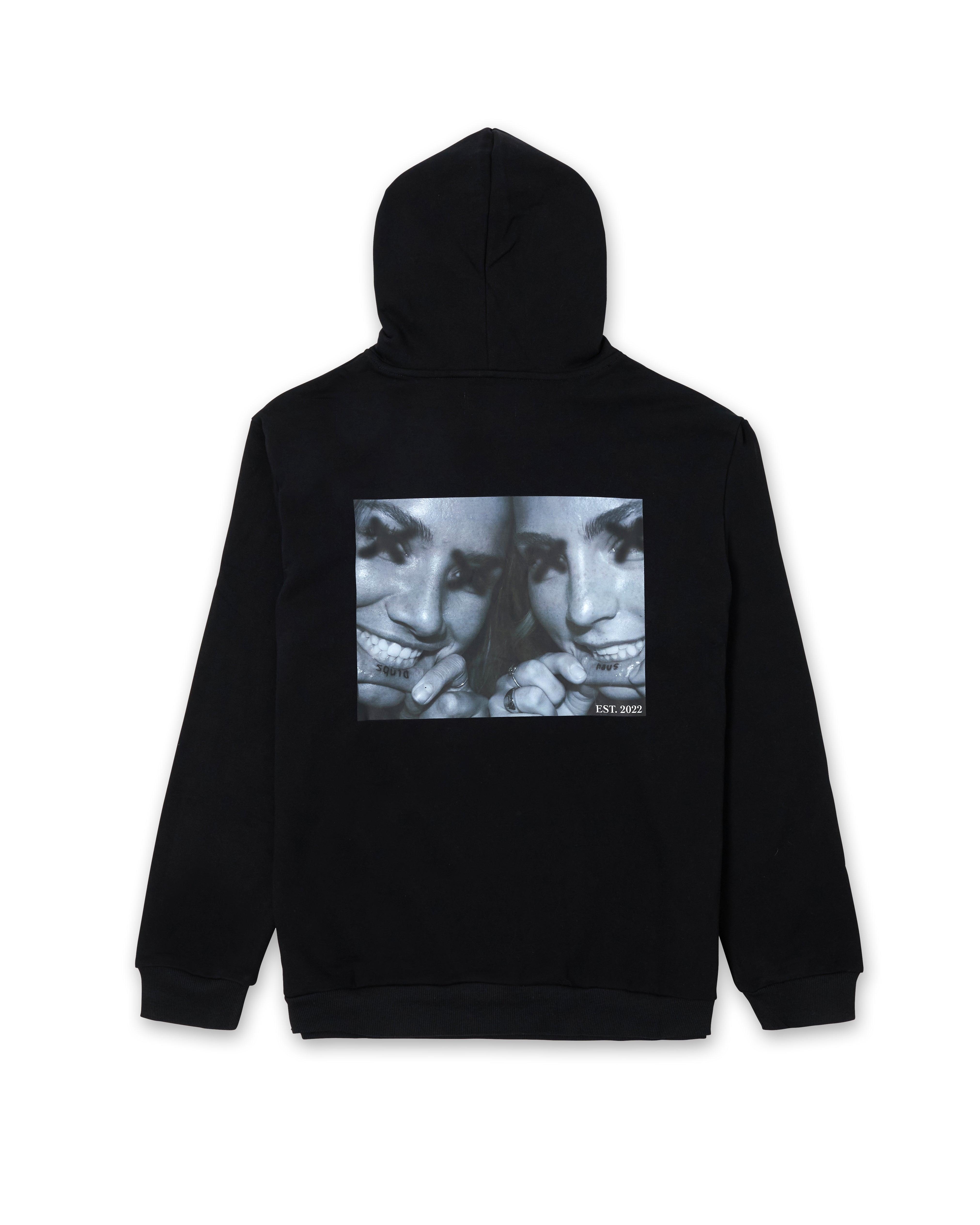 A view of the back of the Lip Tat Hoodie from SquidHaus