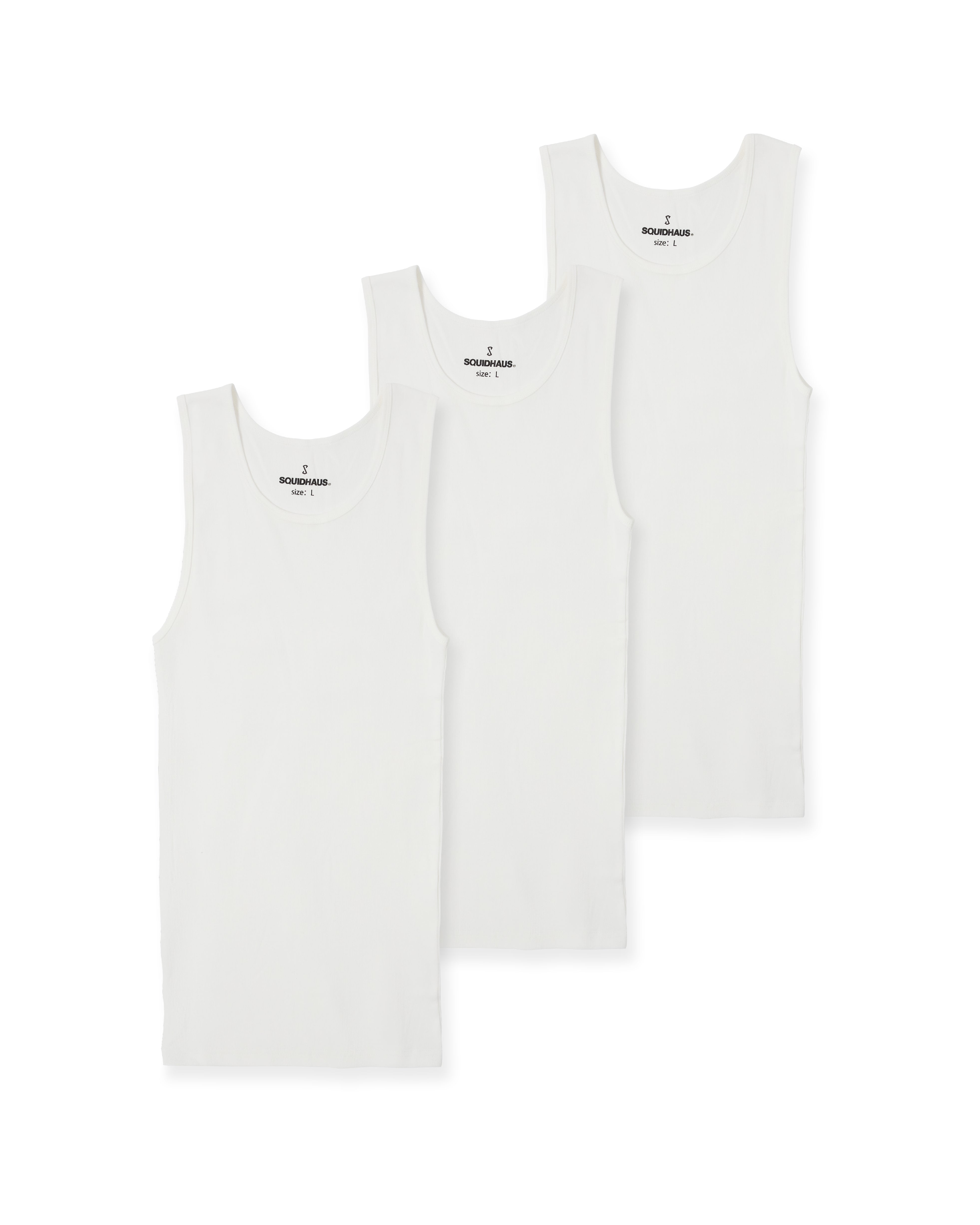 Premium Fitted Tank 3 Pack - White