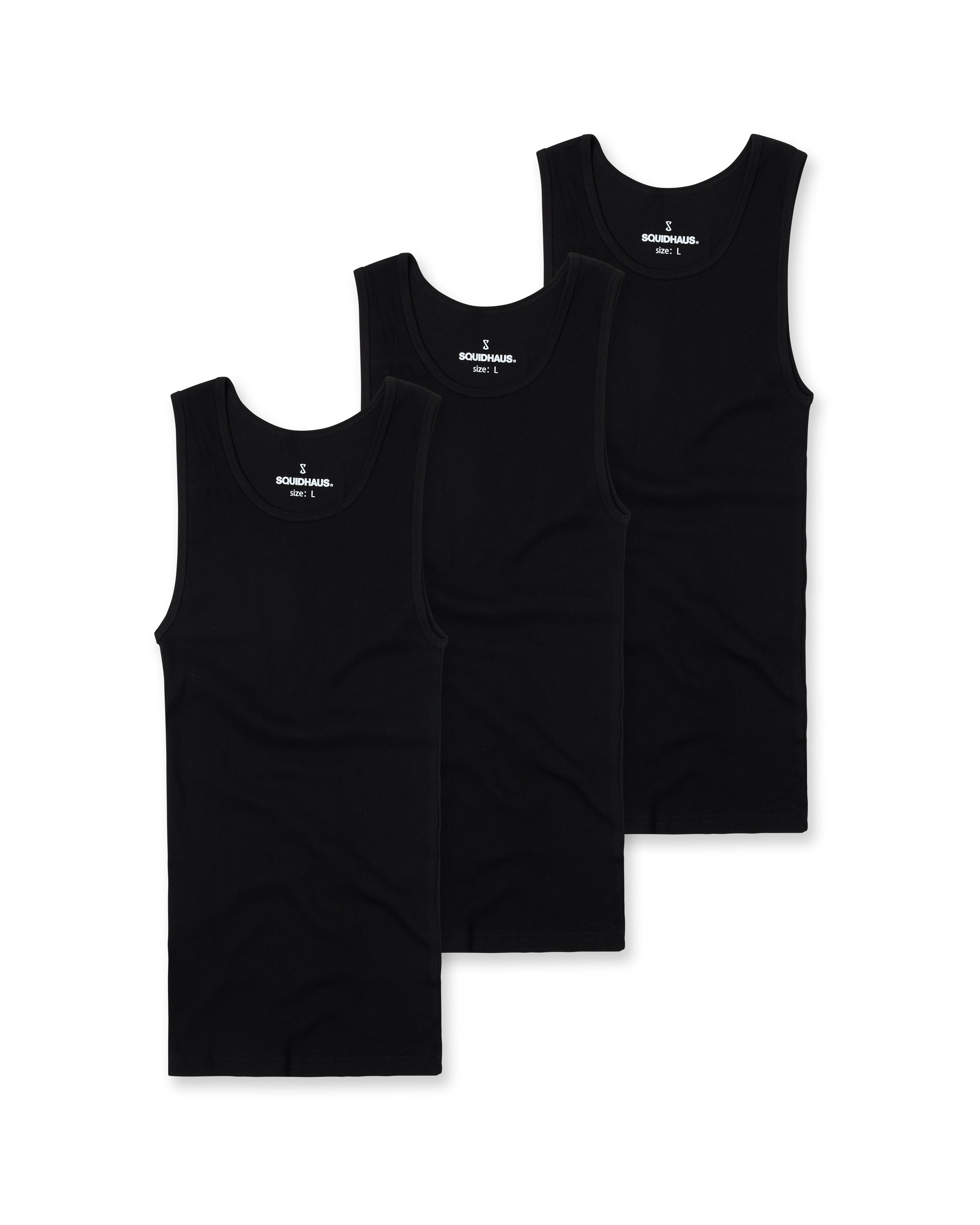 Premium Fitted Tank 3 Pack - Black