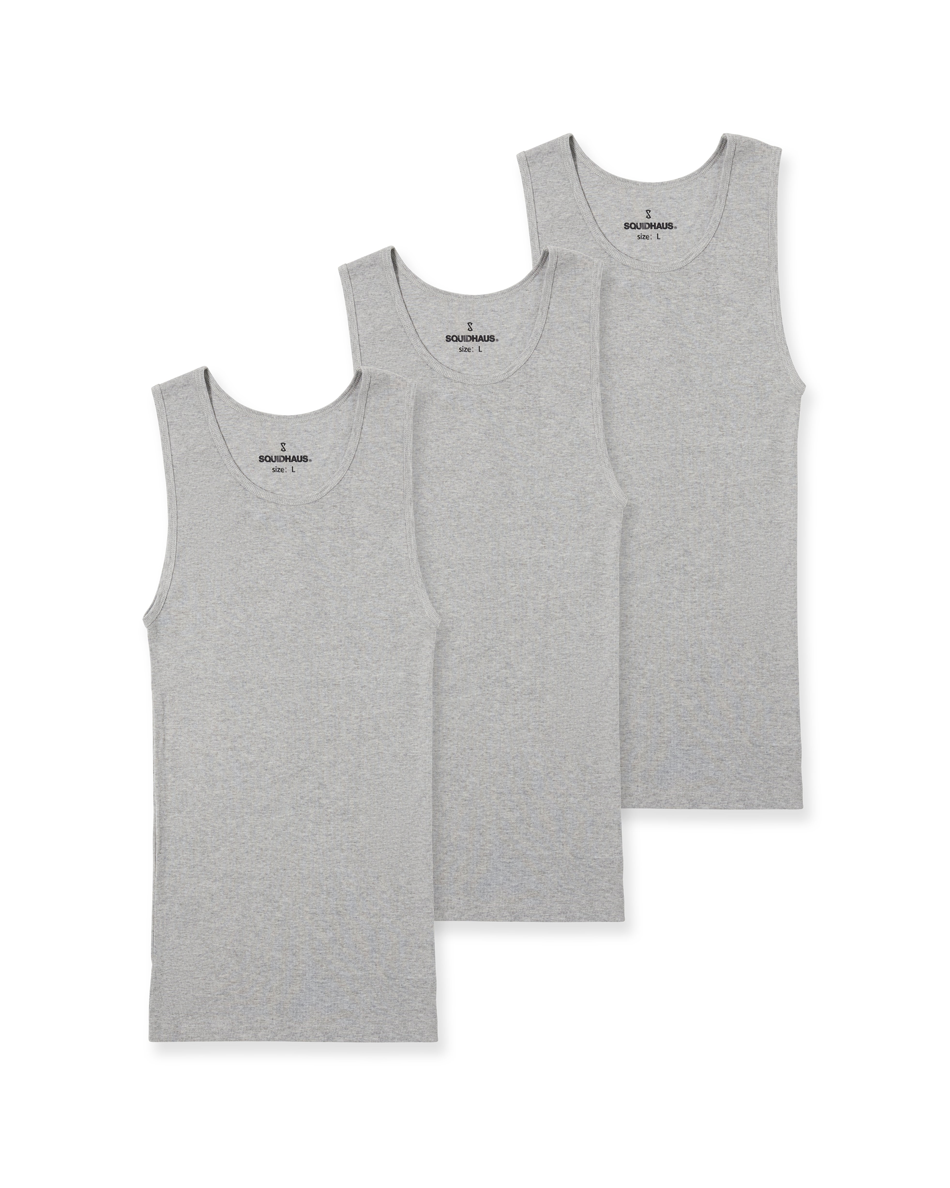 Premium Fitted Tank 3 Pack - Grey